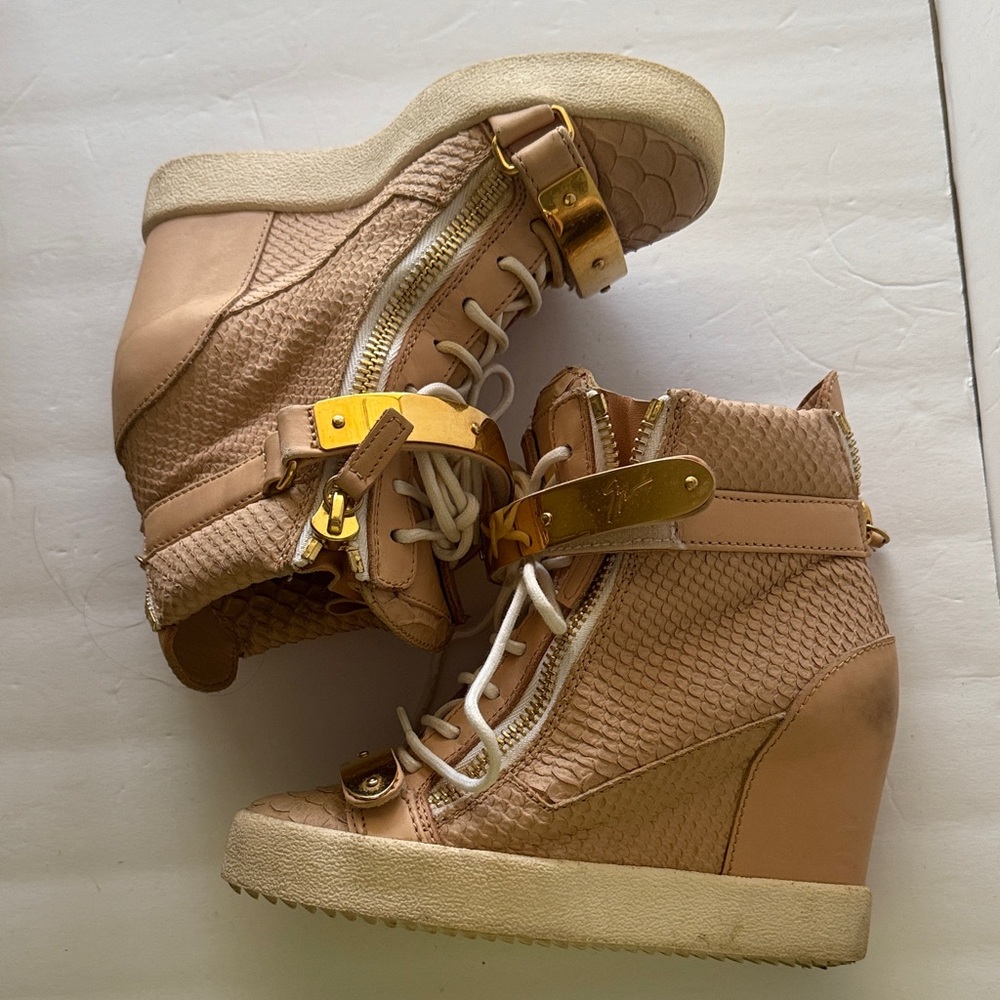 Giuseppe Zanotti Millennial Pink Python Leather W… - image 5